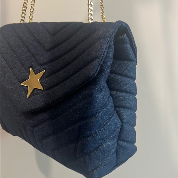 New Denim Quilted Chain Shoulder Bag - Picture 2 of 9